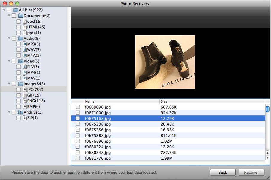 Data Reocovery Interface