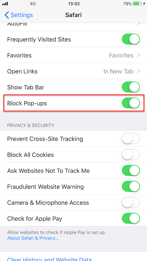 block pop ups on phone
