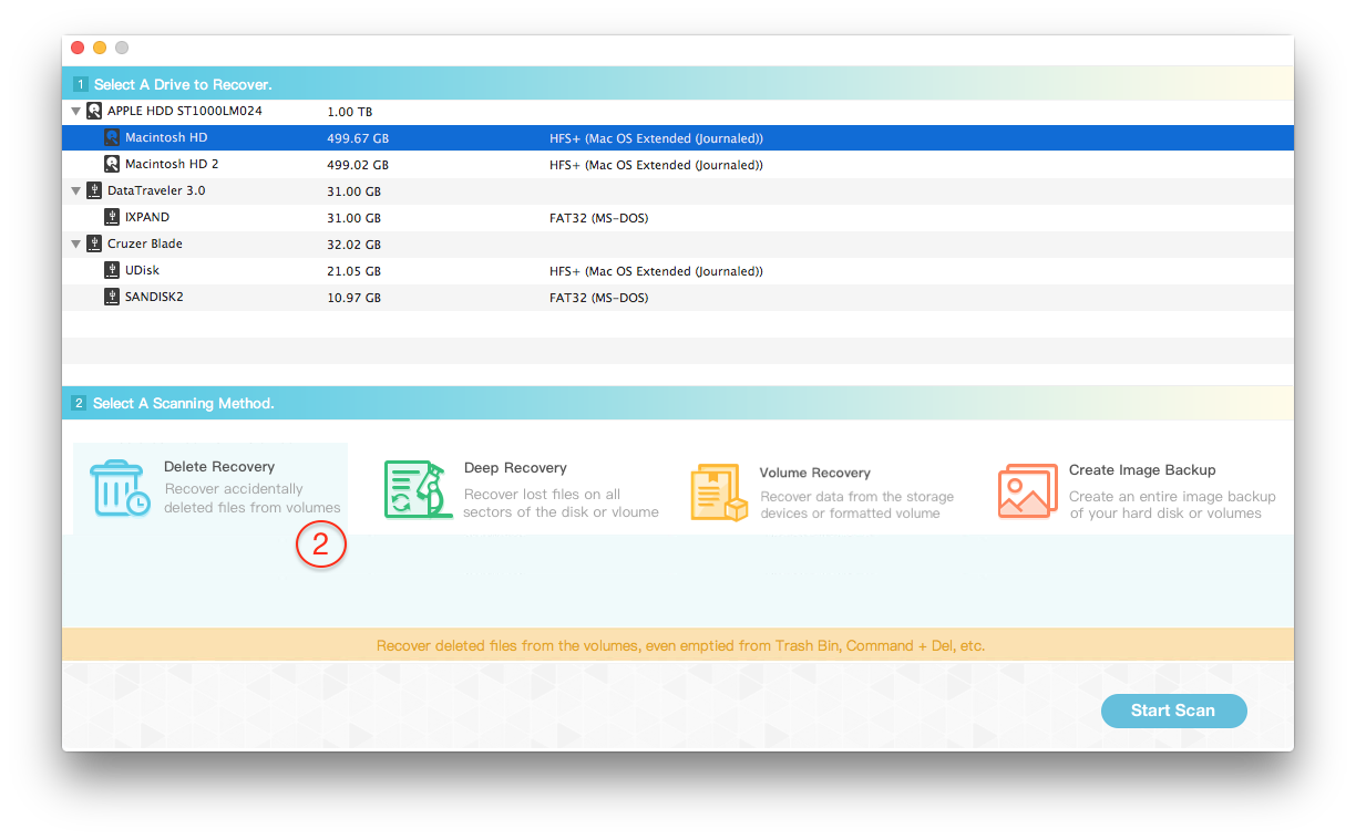 scan Mac disk to recover data