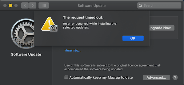 macos update time out