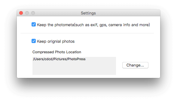 change photos settings