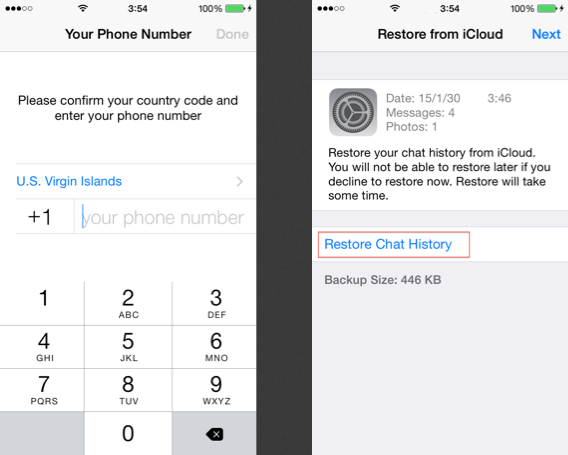 backup whatsapp icloud