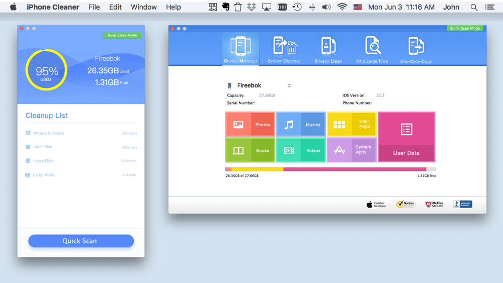 Clean up iPhone storage with iPhone Cleaner