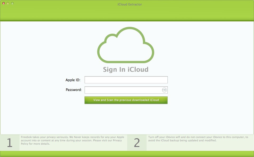 Sign in iCloud