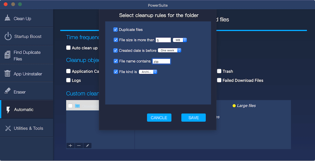 auto clean up rule