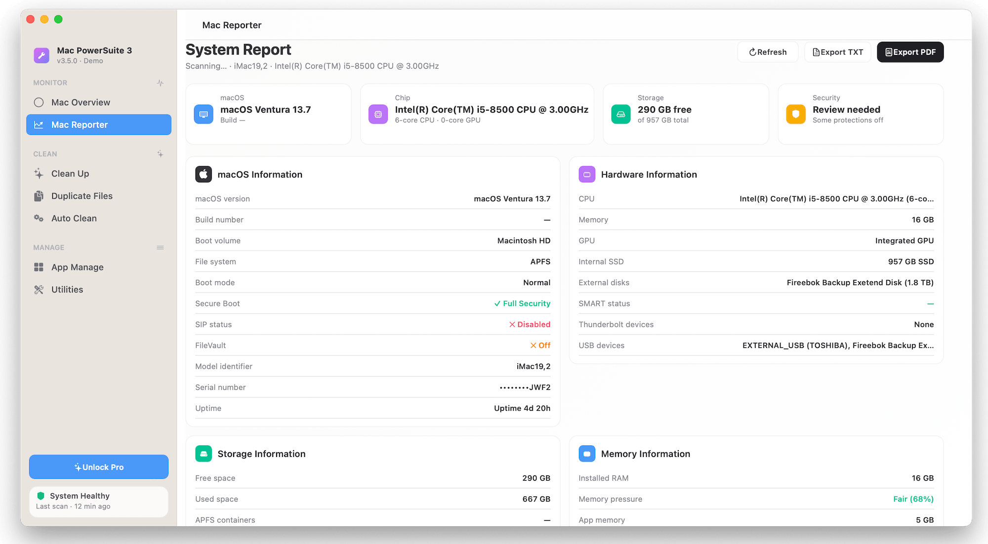 Mac Powersuite Reporter