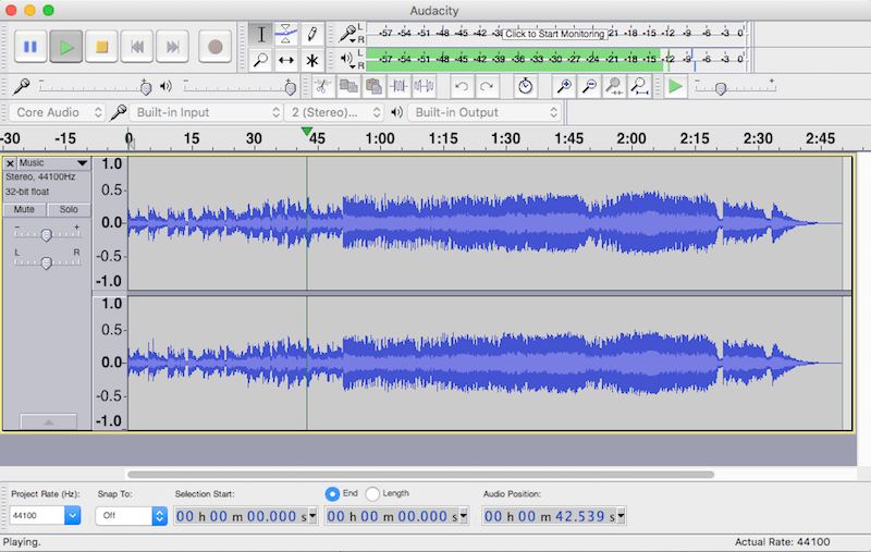 audacity screen shot