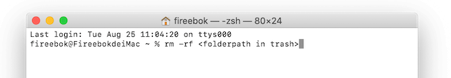 remove trash command on Mac