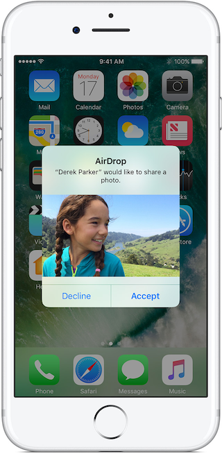 accept airdrop photo