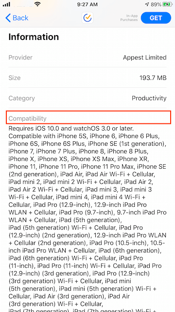 app can't compatible in app store