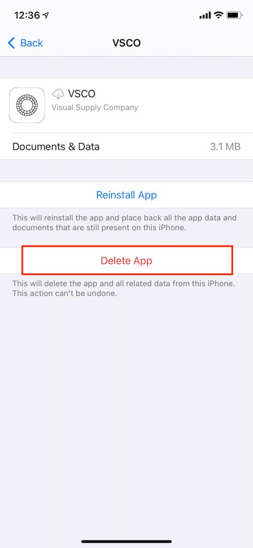 iPhone offload app