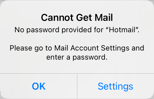 Hotmail or Outlook keep asking for your password on iOS?