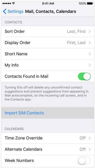 import sim contacts to iphone