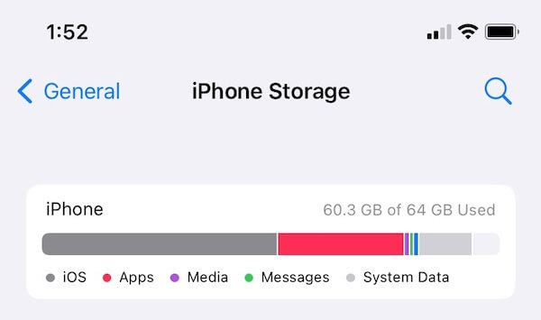 iOS storage space
