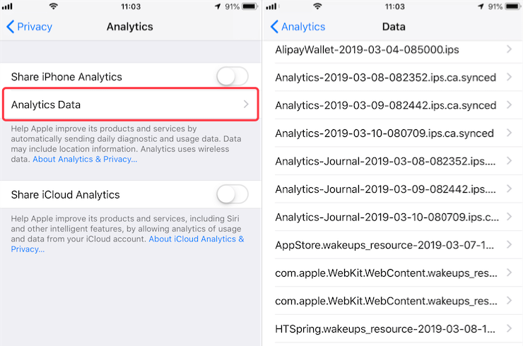 iPhone log files