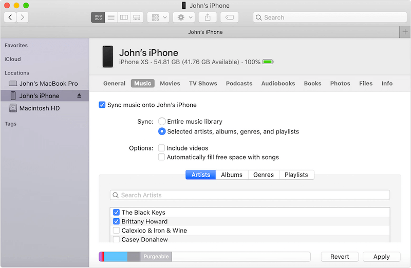 iPhone music sync issue