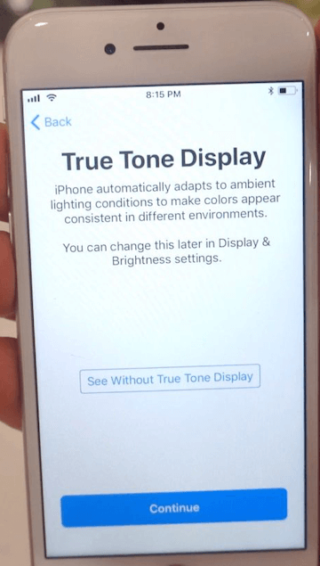 iPhone stuck in true tone display
