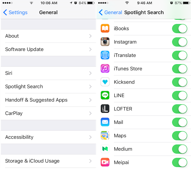 spolightsearch off