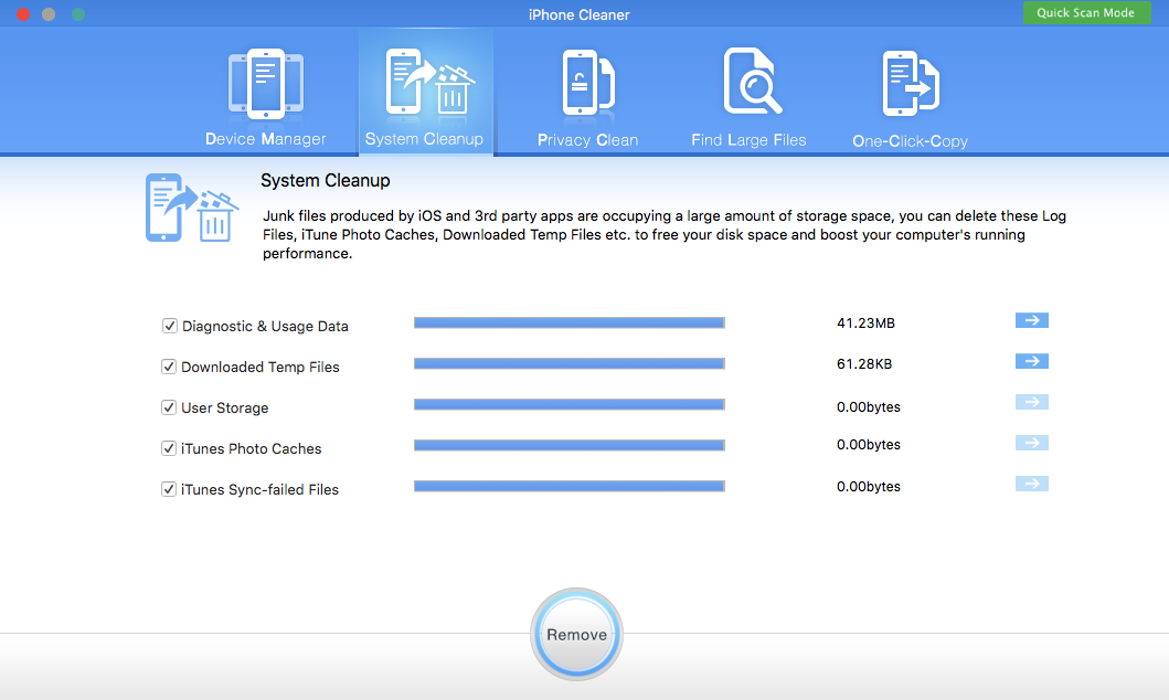 iPhone system cleanup