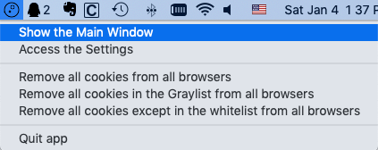 access main window in Cookie Viewer