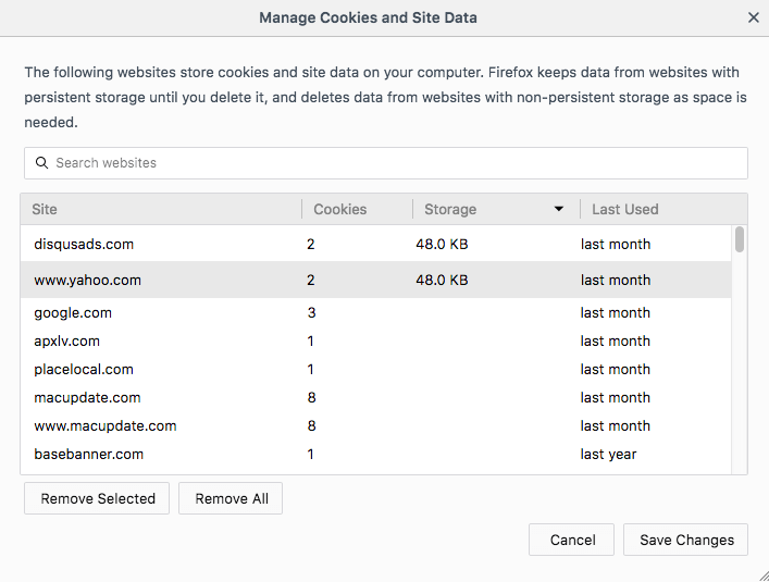 clear firefox cookie data