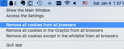 remove cookie data from menu baricon in Cookie Viewer