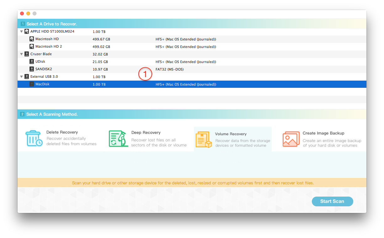 choose backup disk