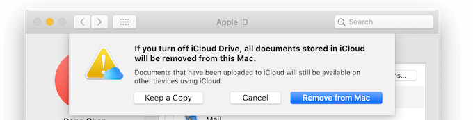 close icloud drive on mac