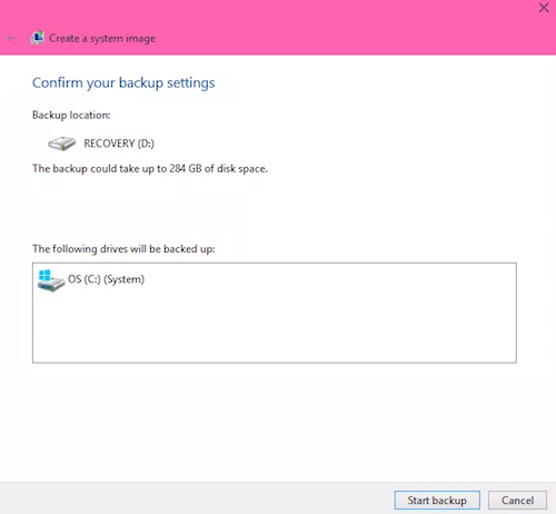 create system image from windows laptop
