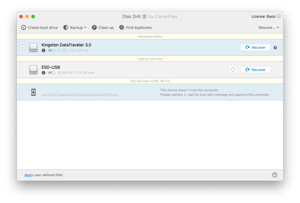 disk drill for mac to recover the deleted files
