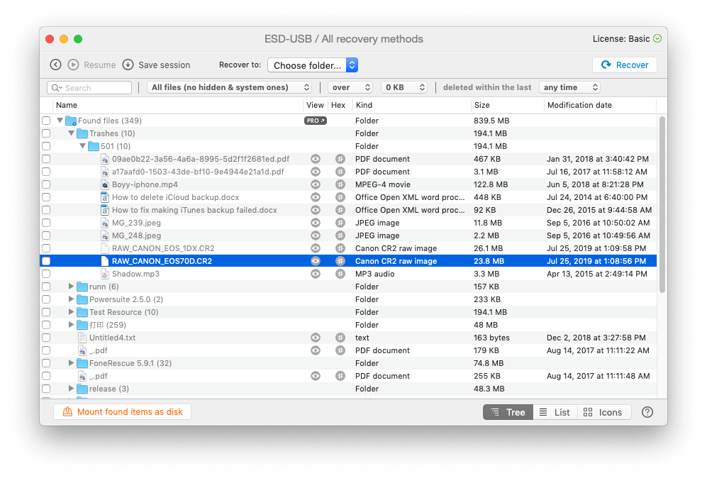 disk drill for mac to recover the deleted files