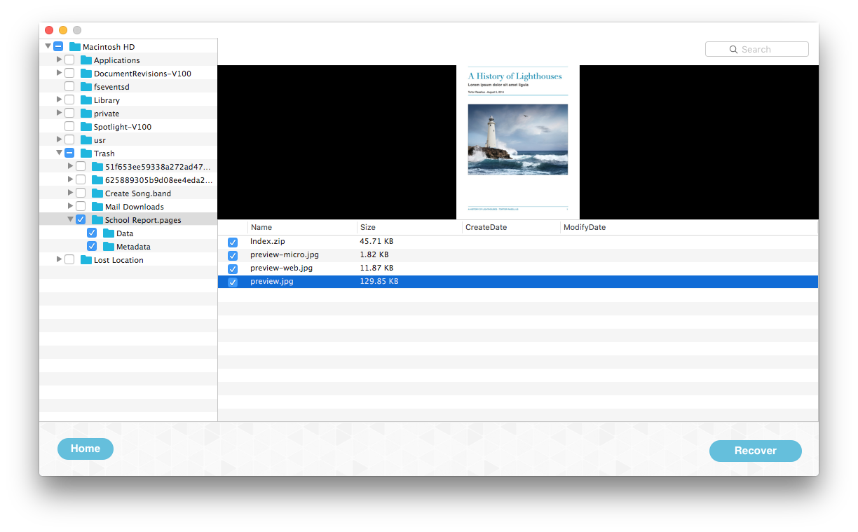 recover page files
