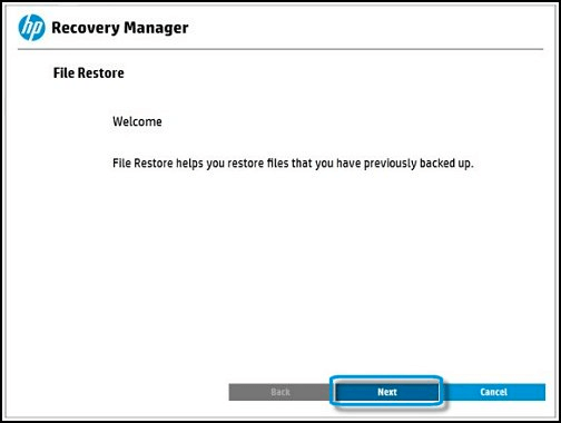 hp recovery manage restore 