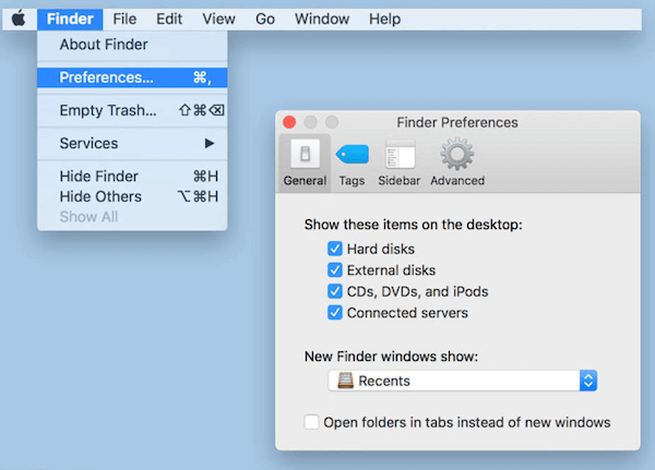 Show External Disks on the Desktop