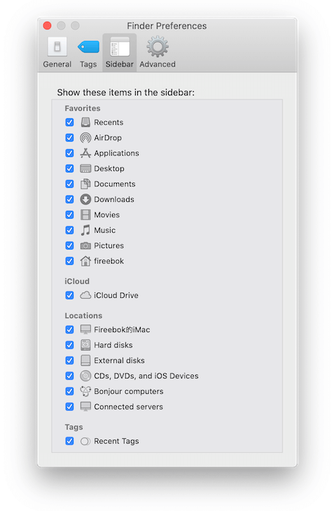 show external disk in finder