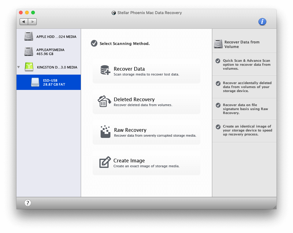 stellar data recovery for mac to recover the deleted files