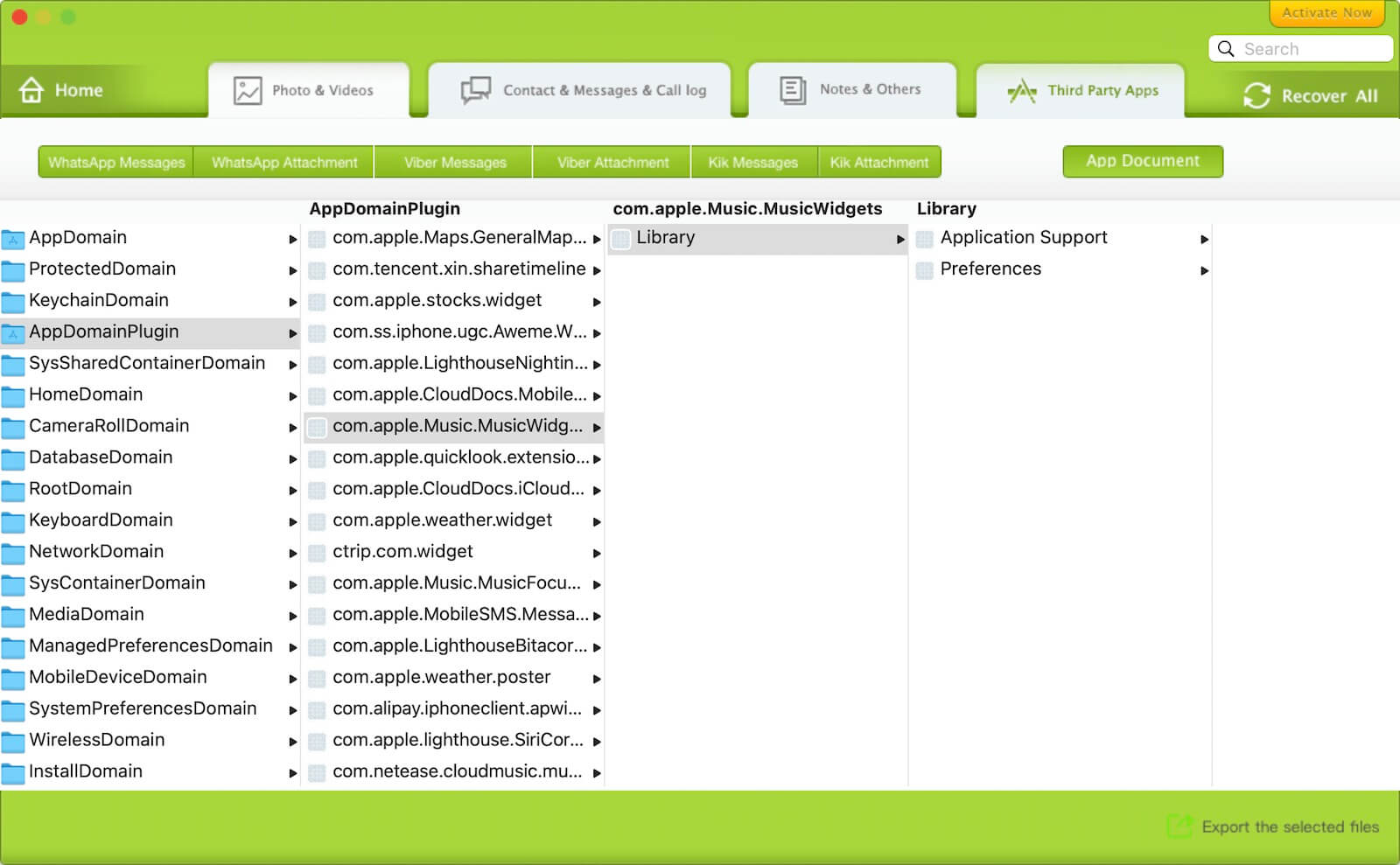 browse iphone backup files with fone resuce