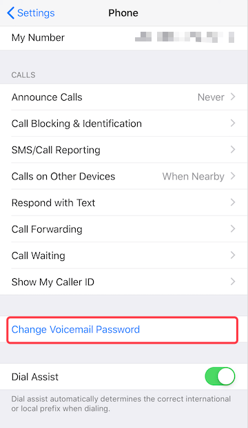 change voicemail password