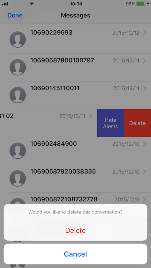 Remove the Message thread
