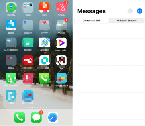 disappeared iPhone messages