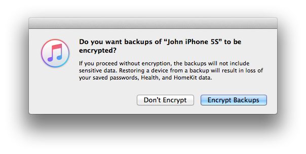 reset encrypted data to approve iphone
