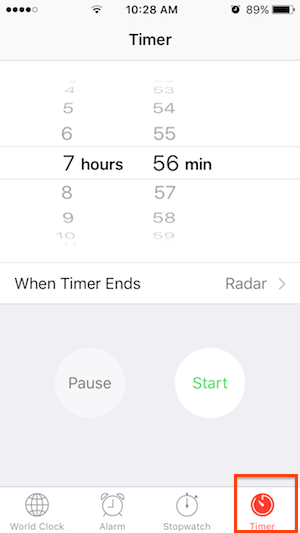 enter timer