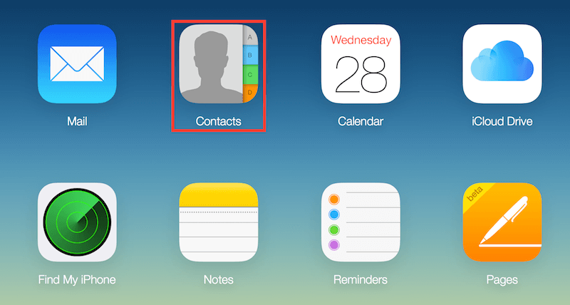 contact on iCloud