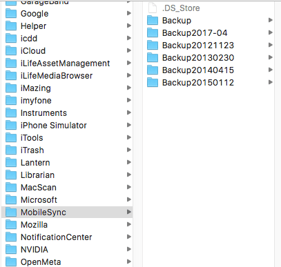 ios backup files in Mac