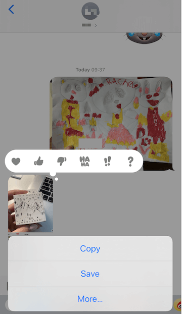 save photo in the text thread on iPhone