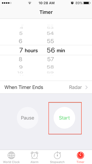 start timer