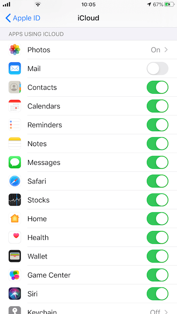 Enable iCloud Contacts