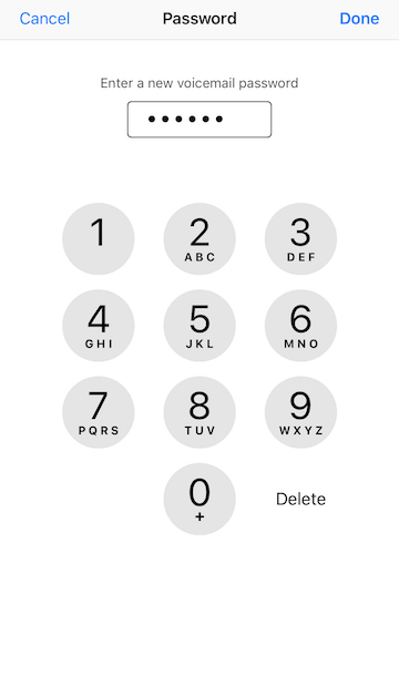 voicemail password
