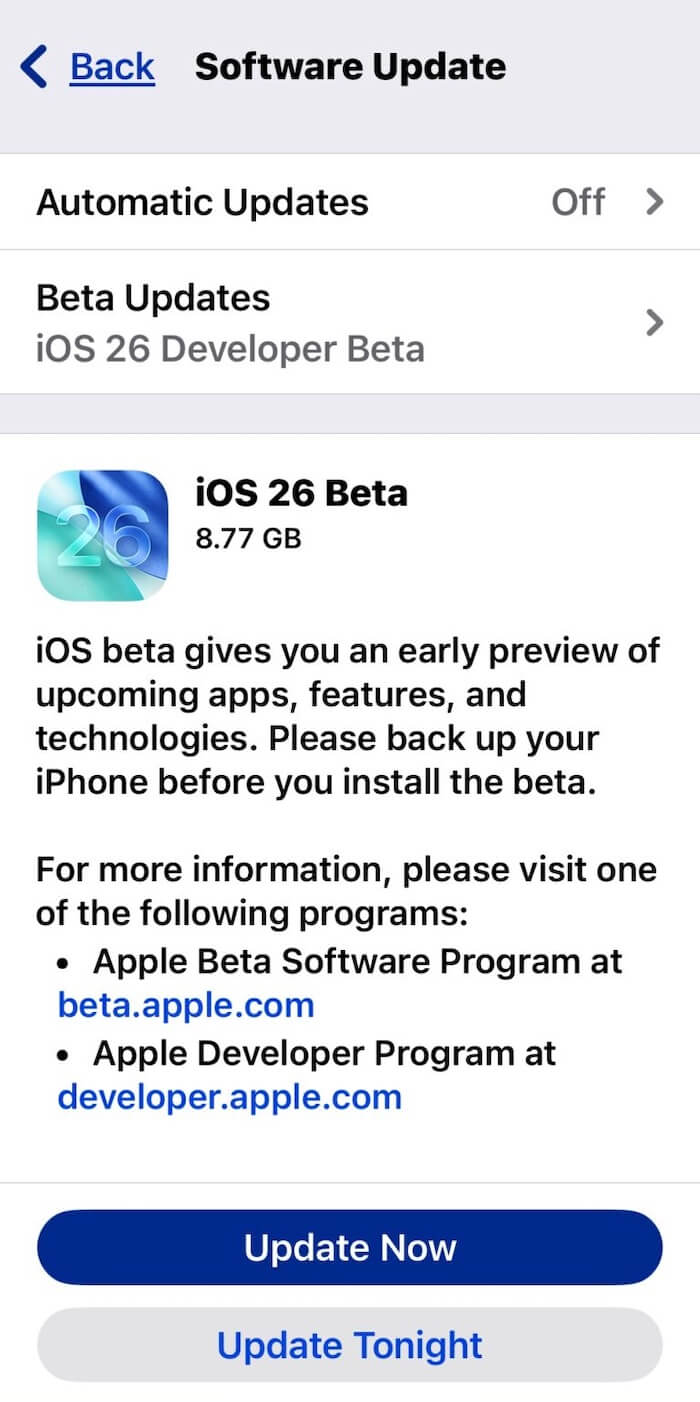 Install iOS 26 Beta on iPhone