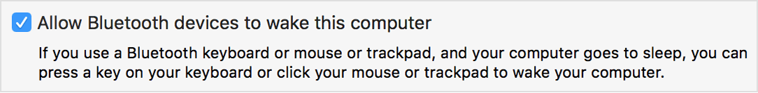 allow bluetooth keyboard or mouse to wake up computer on Mac